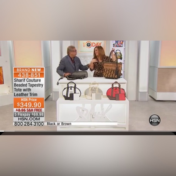 Sharif Couture
Beaded Tapestry
Tote with Leather Trim - Picture 2 of 16